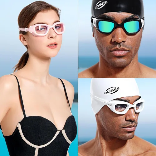 Vista 6 de Robee Gafas de natación, gafas de natación polarizadas para adultos, para hombres, mujeres y jóvenes, gafas de piscina de agua