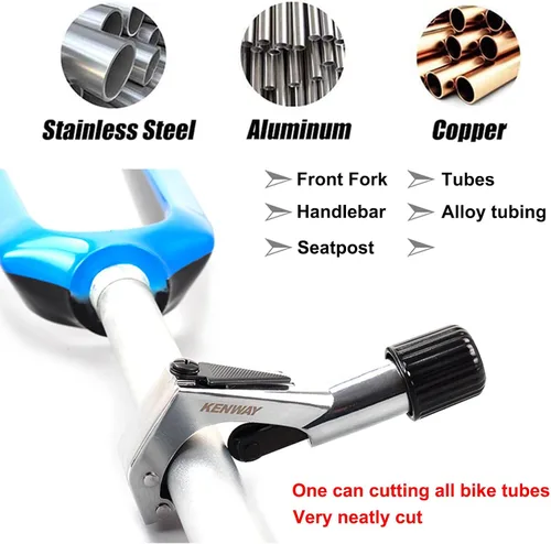 Vista 3 de Road Mountain Bike Fork Steerer Seat Post Handlebar Tube Cutter Tool, Bicycle Metal Pipe Cutter Tool with 5pcs Cutter Wheels for Size 1/4"-1-5/8