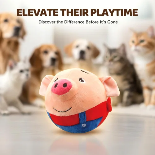Vista 6 de Juguetes interactivos para perros, 2026 Nueva pelota chirriante activa y móvil con sonido parlante, juguete de felpa recargable y lavable (2 piezas)