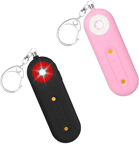 Vista 8 de Llavero de alarma de seguridad personal para mujeres, llavero de autodefensa fuerte de 130 dB con luz estroboscópica LED, dispositivos de sirena