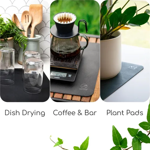 Vista 7 de Ternal DripGuards - Juego de 2 tapetes absorbentes para mostrador, impermeable, de secado rápido, tapete para barra de café para cocina, fregadero