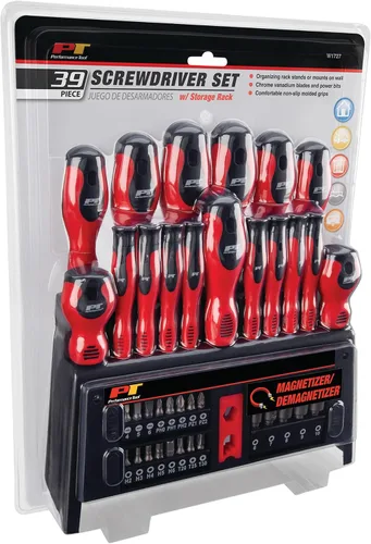 Vista 6 de Performance Tool W1727 Juego de destornilladores de 39 piezas con estante