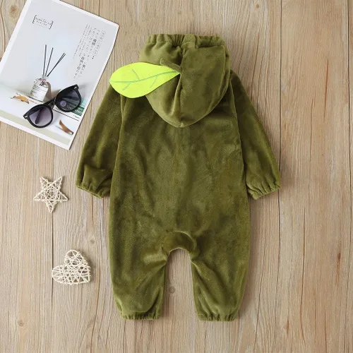 Vista 3 de Lindo disfraz de aguacate de halloween unisex para bebés y niños pequeños, disfraces de terciopelo