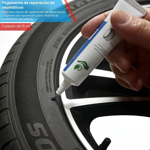 Vista 3 de Kit de uñas de goma de reparación de neumáticos de 60 piezas con pegamento para neumáticos para reparación de pinchazos