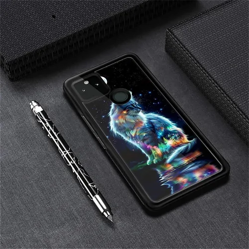 Vista 338 de Compatible con Google Pixel 4A 5G Mobile Case Creative Acrylic Panel trasero Silicona Protección Grip especialmente diseñado para Google Pixel 4A 5G