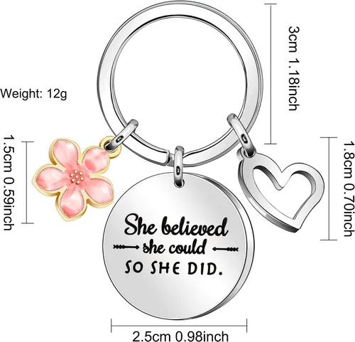 Vista 2 de Maxforever - Llavero con cita inspiradora para mujer y niña regalo para hija sobrina hermana mejores amigos plata grande