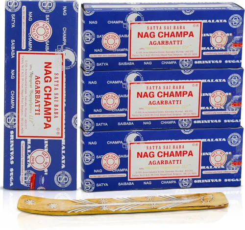 Vista 10 de Satya Nag Champa - Varillas de incienso Bangalore, paquete de 250 gm, natural, enrollado a mano, no tóxico, juego de insense Nagchampa BNG