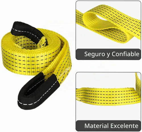 Vista 2 de Paquete de 2 correas de elevación de 6 x 2 pulgadas, correa de elevación resistente de 6 pies, correas de seguridad de recuperación para salvador