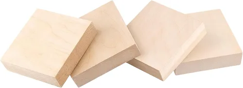 Vista 6 de LEXININ 30 bloques de madera sin terminar, bloques de tallado de tilo de 4 x 4 x 1 pulgadas, bloques cuadrados de madera para arte, manualidades