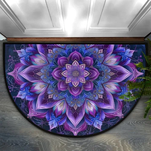 Vista 43 de Felpudo Semicircular de Animales Libélula Boho Lavable Tapete Semicírculo Antideslizante Absorbente Alfombras de Media Luna para Entrada