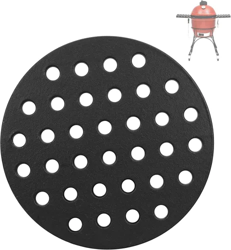 Vista 9 de Rejilla de fuego inferior de hierro fundido esmaltado de 9 pulgadas para huevo verde grande, placa de fuego de carbón de alta calor para Kamado Joe