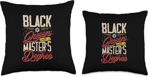 Vista 3 de Black African American Pride Graduate Gifts Black Queen Inviting Masters - Almohada de graduación, 16 x 16 pulgadas, multicolor