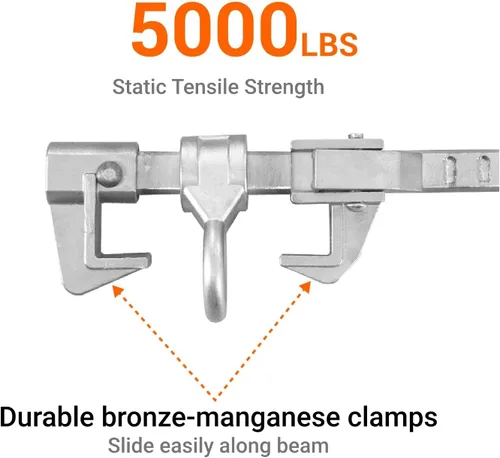 Vista 3 de Abrazadera de anclaje de viga deslizante de aluminio, caminante de haz de acero móvil, conector de estructura ajustable de I/H para protección