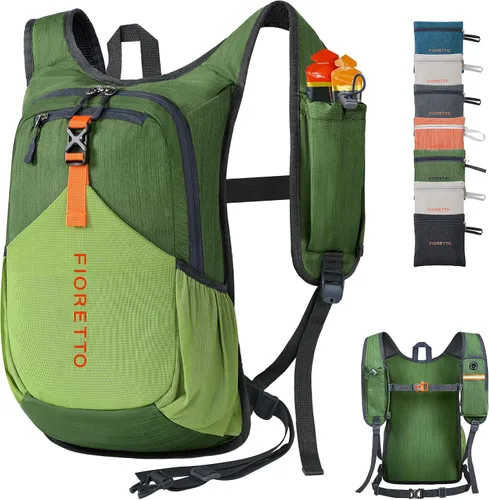 Vista 18 de FIORETTO Mochila de 15L para senderismo para mujeres y hombres, mochila mini plegable, mochila ligera pequeña para acampar, viajar, actividades al