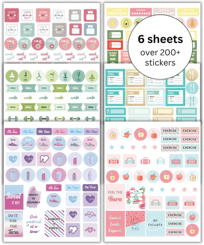 Vista 8 de Lamare Calcomanías decorativas para agenda de álbumes de recortes para mujeres, lindas y estéticas calcomanías de calendario para diario, uso