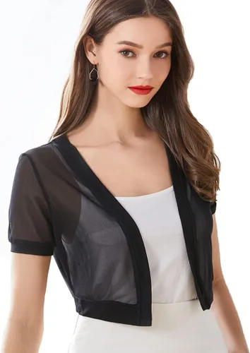 Vista 4 de Chal de gasa de moda para mujer, chaqueta de bolero, cárdigan