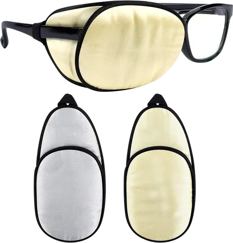 Vista 17 de eZAKKA Parches para ojos para adultos, parche para gafas, parche de seda para ojo perezoso, ambliopía, estrabismo y después de la cirugía