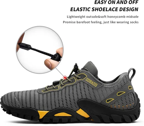 Vista 4 de SOBASO Zapatos de agua para mujeres y hombres, secado rápido, para natación, playa, zapatos acuáticos para deportes acuáticos, buceo, senderismo