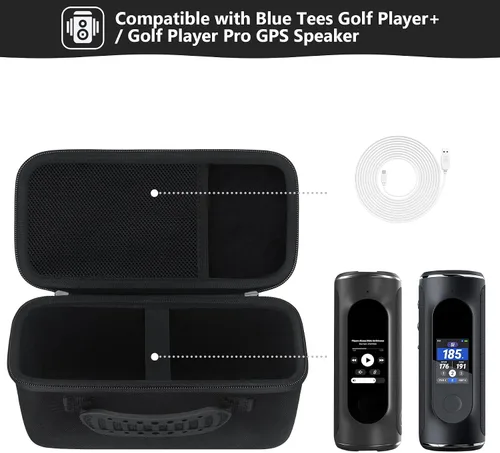 Vista 2 de Estuche rígido de transporte para Blue Tees Golf Player+ / Golf Player Pro GPS altavoz con pantalla táctil, funda de protección para reproductor