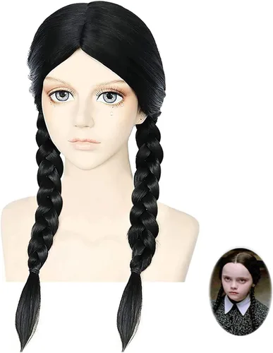 Vista 2 de IDOTTA Girls Black Costumes Dress For Kids Family Halloween Princess Cosplay Party Christmas Party With Wigs Belt