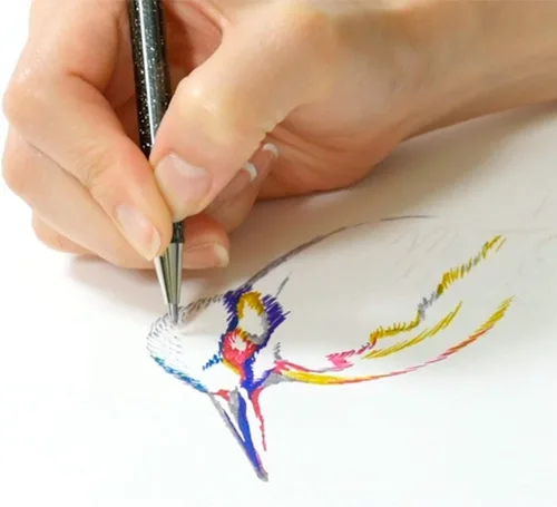 Vista 3 de Pentel Hybrid Dual Metallic Liquid Gel Roller Pen YK110/8-M - Paquete de 8 bolígrafos en 16 colores metálicos brillantes