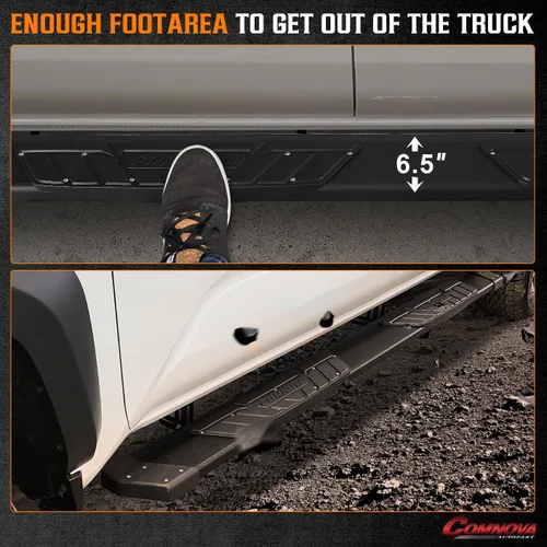 Vista 4 de COMNOVA AUTOPART Estribos de aluminio compatibles con Honda Ridgeline 2006-2014. Estribos laterales Ridgeline de 6.5 pulgadas, barras Nerf escalones