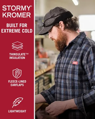 Vista 3 de Stormy Kromer Rancher Cap - Gorro de lana Thinsulate de invierno con orejeras de forro polar