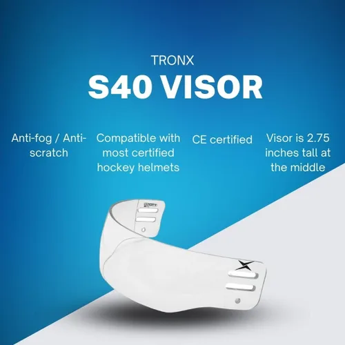 Vista 6 de TronX Casco de hockey de corte ventilado S40 Visera transparente (antiarañazos/antivaho) Certificado CE