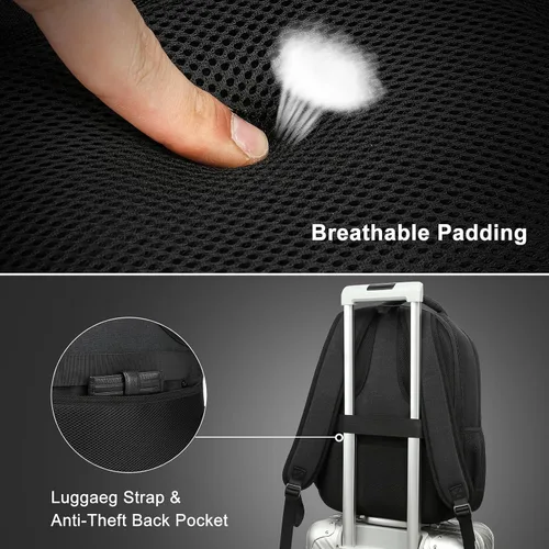 Vista 6 de BIKROD Mochila para hombres y mujeres, mochila escolar para niños, resistente al agua, para viajes de negocios, laptop, para laptop de 15.6 pulgadas