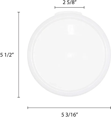 Vista 5 de TrueCraftware Tapa redonda blanca de 1 cuarto para contenedor redondo de polipropileno para almacenamiento de alimentos, 1 pieza (tapa de 1 cuarto)