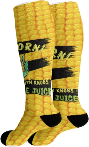 Vista 2 de devor Womens Cotton Socks Knee High Sock for Women's Long Football Sock Fashionable corn Sock
