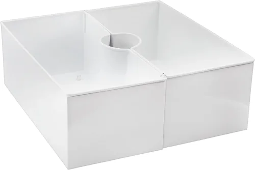 Vista 11 de AuldHome Design Maceta de sombrilla para mesa de patio con agujero para sombrilla (blanco)