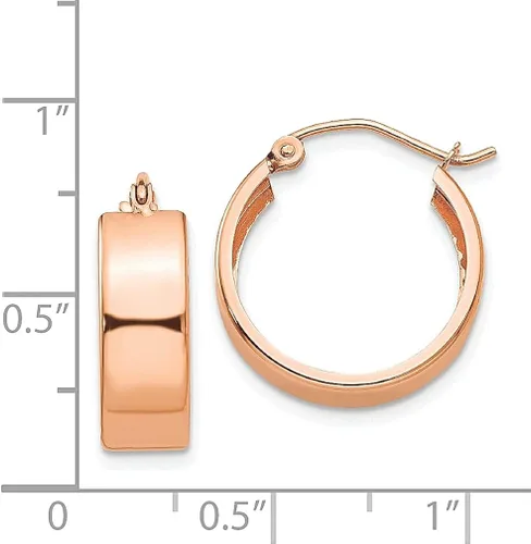 Vista 4 de Aretes de aro de oro rosa de 14 quilates, joyería fina para mujer, regalos para ella, Oro rosa