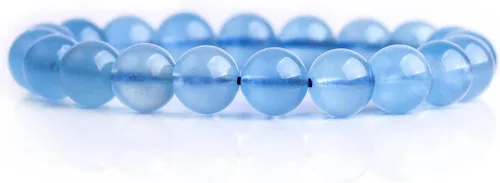 Vista 15 de GEM-Inside - Pulsera de cuarzo de cristal hecha a mano de 0.276 in de grado AAA, con cuentas redondas, elástica, energía, reiki, chakras, para azul