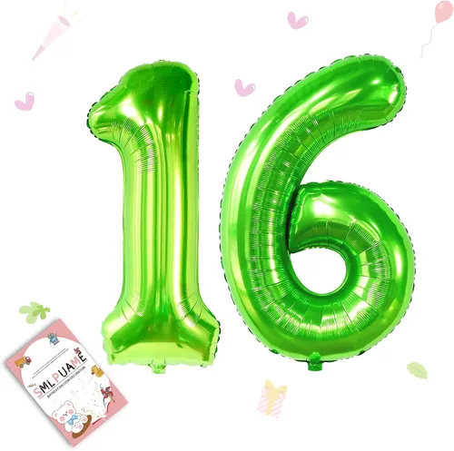 Vista 138 de Globos grandes de 40 pulgadas de números del 0 al 9, globos numéricos para decoración de fiesta de cumpleaños, globos de helio de aluminio