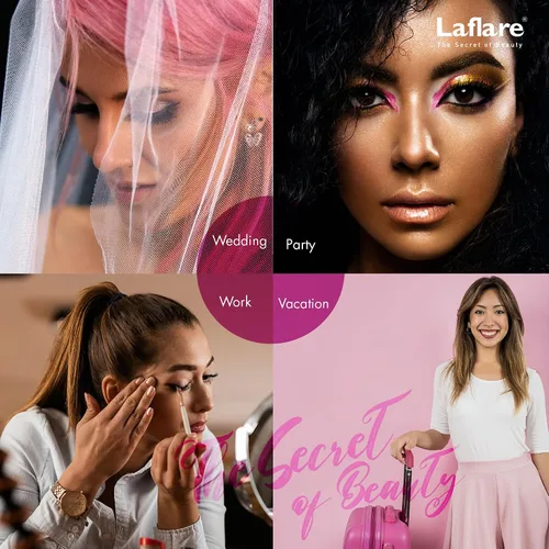 Vista 6 de Laflare 3D NY MAX VOLUME - Estilos dramáticos de 0.787-0.984 in de largo, pestañas de pelo de visón 100% real, maquillaje de lujo, natural, ligero