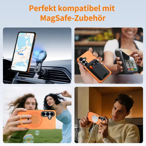 Vista 7 de Gritup Case for Samsung Galaxy S26, Compatible with Magsafe, with 2 HD Screen Protectors, Built-in Kickstand, Dual Layer Shockproof, Camera Guard