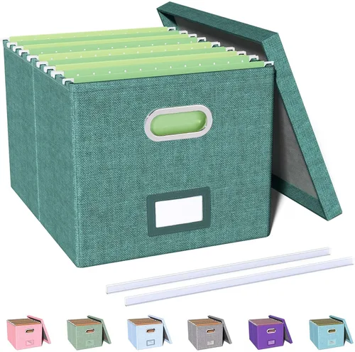 Vista 29 de Oterri Organizador de Archivos, Caja de Archivos, Gabinete de Archivos para Almacenamiento de Carpetas de Archivos Tamaño Carta, Organizador