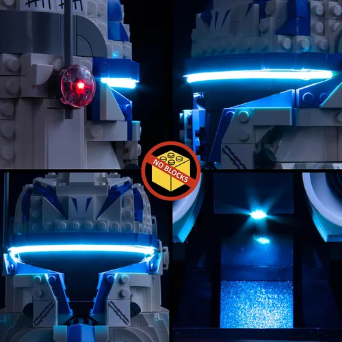 Vista 6 de BrickBling Luz LED compatible con el juego de casco Lego Captain Rex 75349 (Solo Luces), nueva iluminación 2023 compatible con casco Lego - Ilumina