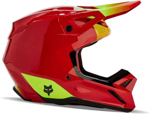 Vista 2 de Fox Racing Casco de motocross unisex V1, rojo fluorescente, talla L