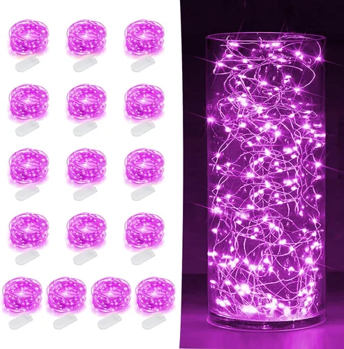 Vista 11 de SOCO Paquete de 12 luces de hadas que funcionan con pilas, 7 pies 20 luces LED de tarro de masón, impermeables, Fireflynew