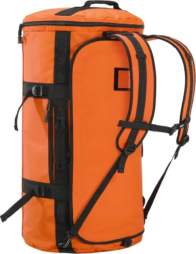 Vista 24 de MIER Mochila deportiva grande con compartimento para zapatos, resistente y resistente al agua, azul marino, 45L