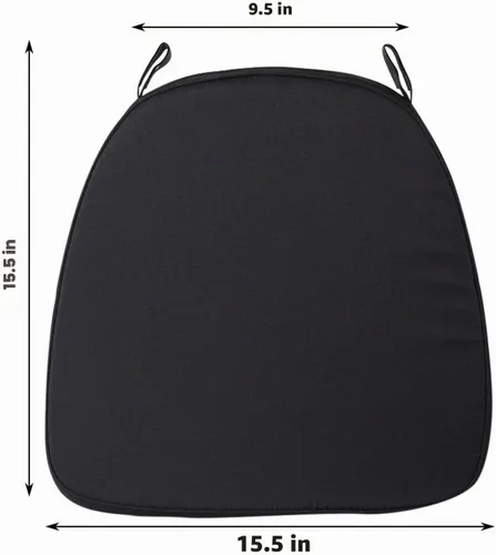 Vista 3 de Efavormart Cojín de 2" de espesor para silla Chiavari en negro, cojín de asiento de espuma con efecto memoria con lazos y funda extraíble