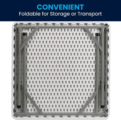 Vista 20 de Flash Furniture Mesas cuadradas de plástico plegables para eventos, juego de 12, color blanco granito