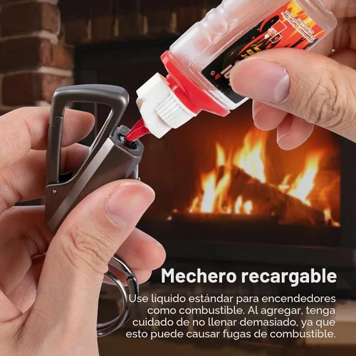 Vista 3 de YUSUD Paquete de 2 encendedores permanentes con llavero multiherramienta, abrebotellas, reutilizable, impermeable, Match Strike Anywhere, Forever