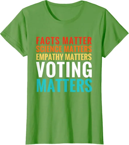 Vista 3 de Facts Matter Science Matters Voting Matters - Camiseta demócrata liberal, Negro, S