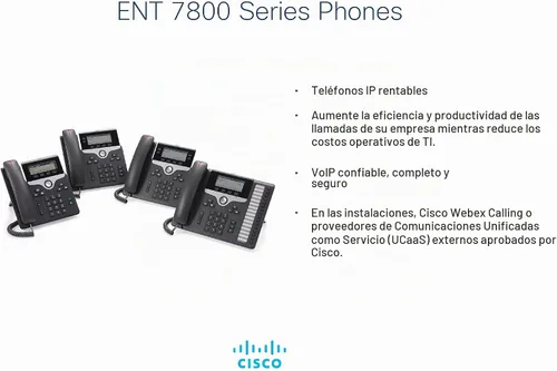 Vista 3 de Cisco CP-7841-K9= Teléfono Voip serie 7800 (fuente de alimentación no incluida), negro