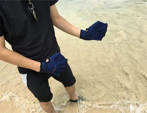 Vista 7 de 1 par de guantes de malla de natación, guantes de entrenamiento, palas de fitness acuático, resistencia al agua, tela de mano para hombres, mujeres