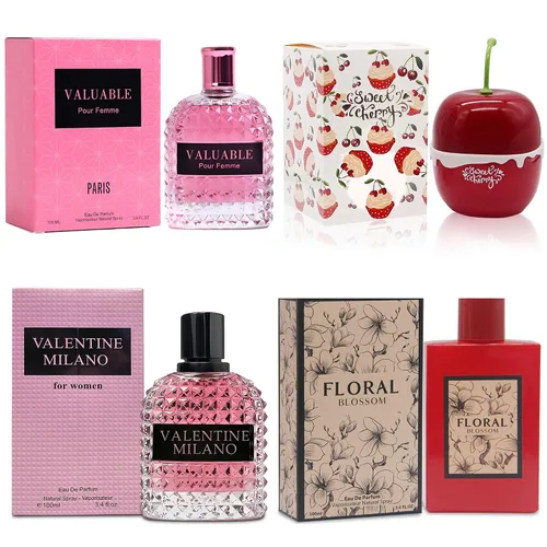 Vista 19 de A CENTER Juego de perfume de 4 piezas para mujer, set de regalo