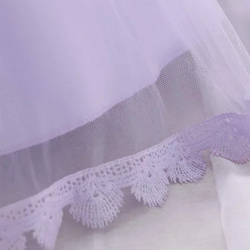 Vista 5 de OBEEII Vestido de bautizo para niña con bordado de flores tutú para ocasiones especiales